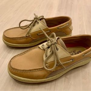 Sperry Men's Billfish 3-Eye Boat Shoe, Tan Beige Leather Size 7.5 Top Sider